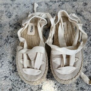 Mango Kids Natural/Cream Canvas Espadrille Sandals